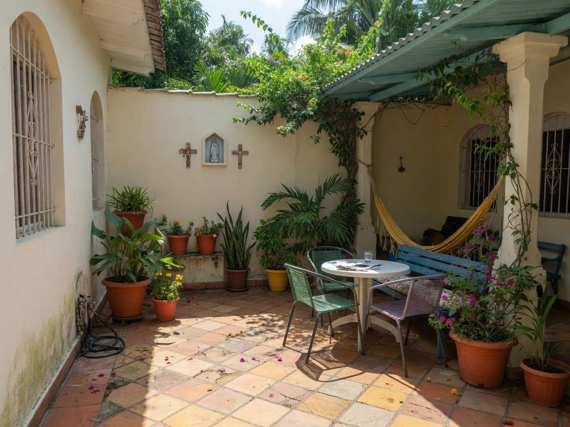 Patio sombreado para residentes